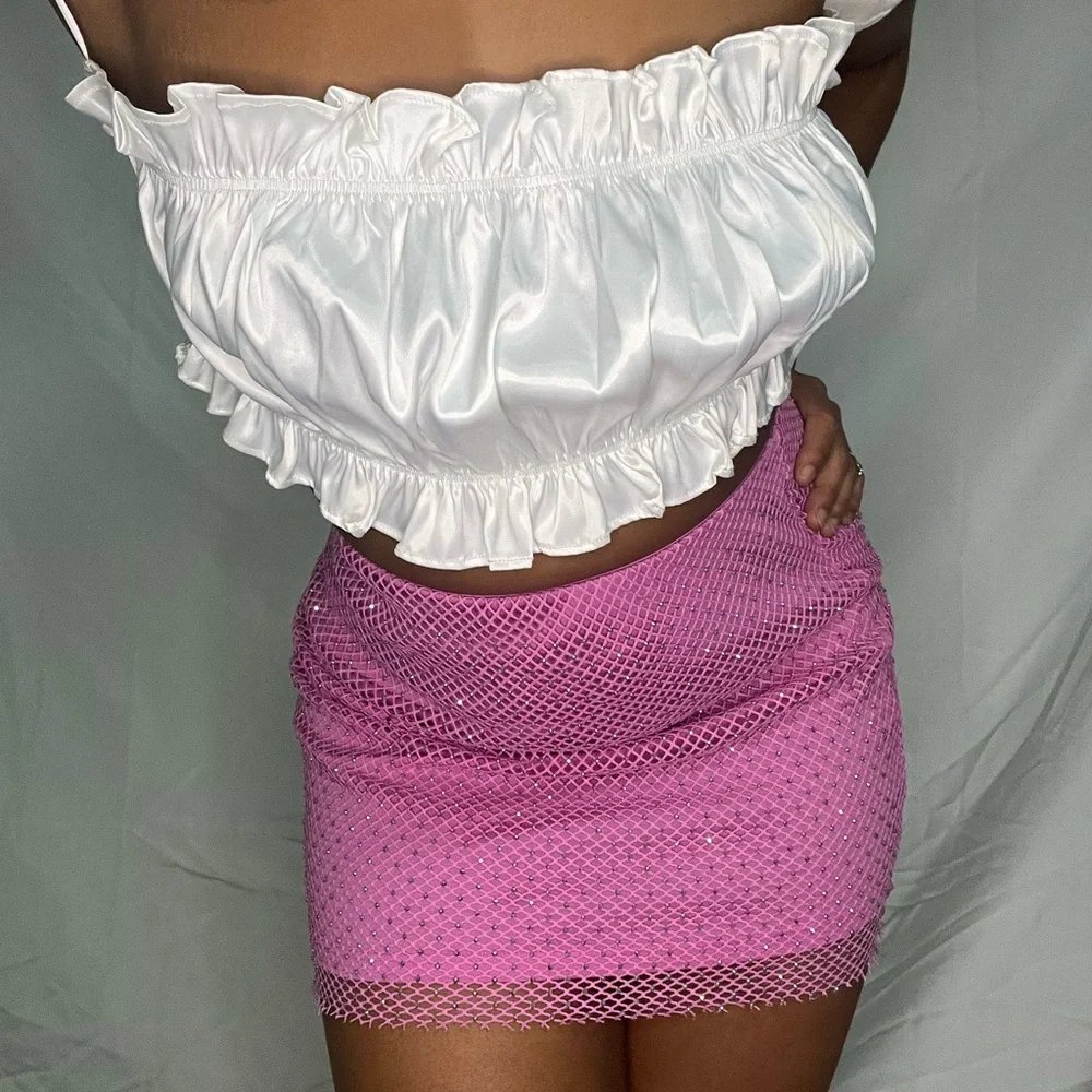 Sincerely Jules Pink Mesh Pencil Skirt - Picture 4 of 5